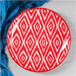 Набор чайный Шафран «Риштанская керамика», 9 предметов: чайник 800 мл, пиалы 6 шт. 300-500 мл, ляган, блюдце, разноцветный