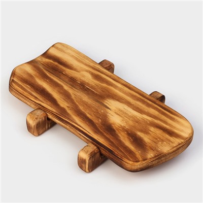 Доска разделочная деревянная для подачи на ножках в обжиге Wild Kitchen, 31×14,5×7 см, цельный массив кедра