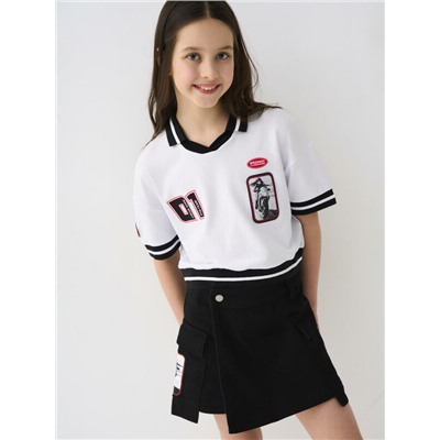 Юбка-шорты текстильные джинсовые для девочек