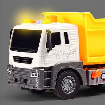 Машина "Самосвал" 1:16 (свет, звук) в коробке (цвет желтый)
