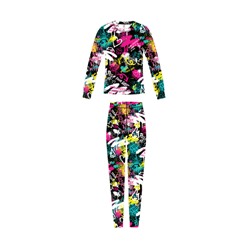 Термокомплект трикот. для девочек: фуфайка (футболка) с длин. рук, брюки