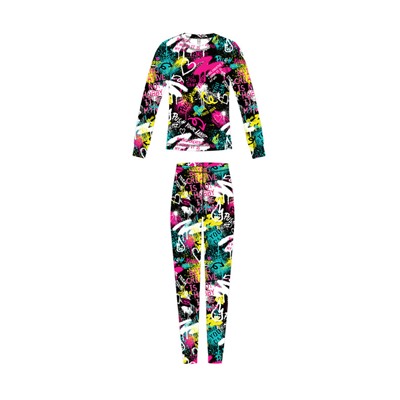 Термокомплект трикот. для девочек: фуфайка (футболка) с длин. рук, брюки