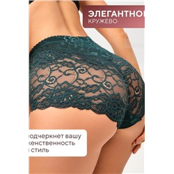 Трусы 98261 кружевные шорты высокие, набор 3 шт., OIRO (Синий, бордо)
