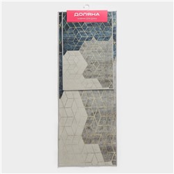 Коврики для ванны и туалета «Доляна. Галилео», 2 шт., 40×120, 40×60 см, синие