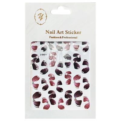 Nail Art Sticker, 2D стикер Z-D4311 (серебро)