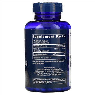 Life Extension, Creatine Capsules, 120 Capsules