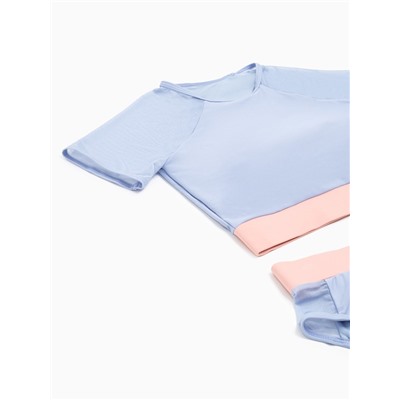 Купальник женский раздельный MINAKU с закрытыми плечами, цвет голубой, размер 44