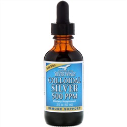 Natural Path Silver Wings, Коллоидное серебро, 500 ч/млн, 60 мл (2 жидких унции)