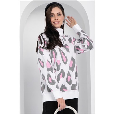 Джемпер Лоренсия (бело-розовый) Б12701-18