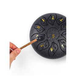 Глюкофон, дельфин черный, 11 лепестков, 18×18×11 см