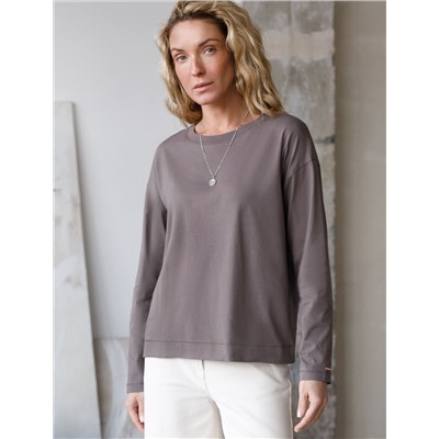 Базовый лонгслив из премиального хлопка с эластаном