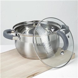 Набор кастрюль Катунь «Ирида», 2 предмета: 2.9 л, 3.9 л, капсульное дно, индукция, нержавеющая сталь