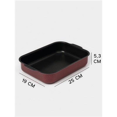 Противень Доляна Promo, 19×25 см, h=5.5 см, антипригарное покрытие, бордовый