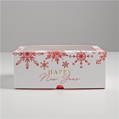 Коробка для капкейков Let it snow, Новый год, 17×25×10 см