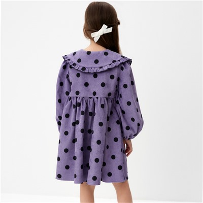 Платье детское вельветовое KAFTAN «Горошек», размер 28 (86-92 см)