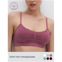 Omsa Топ OmD 1111S Cotton Майка "Toп" женская (кроп-топ на тонких бретелях с вкладышами), CO