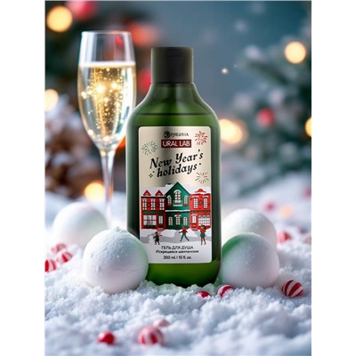 Подарочный набор косметики новогодний New Year holidays, гель для душа, 300 мл и бомбочки для ванны, 4×40 г, URAL LAB
