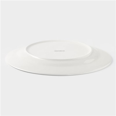 Тарелка обеденная Доляна «Лаванда», d=25.3 см, фарфор, белая