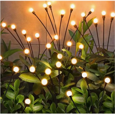 Садовый светильник 5 РЕЖИМОВ , 10ЛАМП на солнечной батарее , желтые шарики