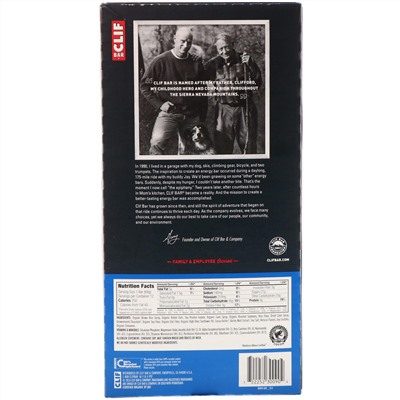 Clif Bar, Энергетический батончик с шоколадной крошкой, 12 батончиков, весом 68 г (2,40 унции) каждый