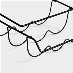 Держатель для бутылок Доляна, подвесной, металл, 32.5×31.5×13 см, чёрный