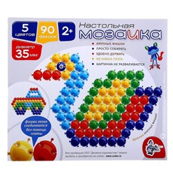 Мозаика настольная с крупными фишками, 90 элементов, d=35 мм, МИКС