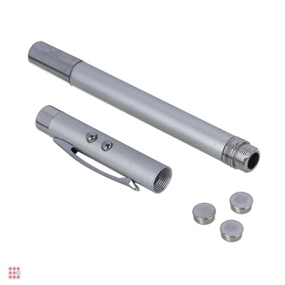 Ручка - выдвижная указка, магнит, 1 LED + лазер, 3xLR41, пластик, металл, 18х3,5см