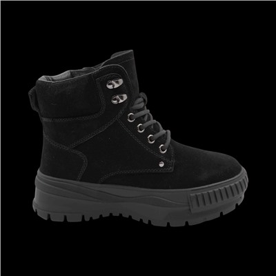 Ботинки из натуральной кожи на меху 88301-1 черные