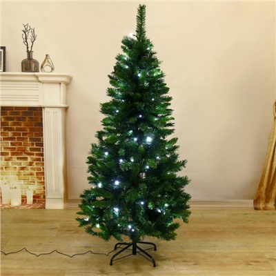 Ёлка светодиодная «Эксклюзив цветные огоньки» 140 см, диаметр нижнего яруса 70 см, 380 ПВХ веток, 9 режимов, свечение мульти