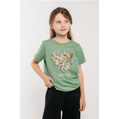 Футболка для девочки 51298 (Зеленый)