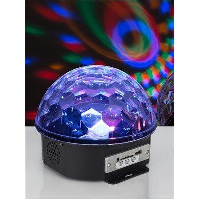 Ночник проектор «Хрустальный диско-шар» 17.5 см, динамик, свечение RGB, 220 В