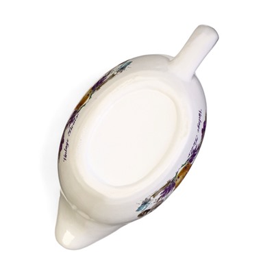 Горшок для цветов в форме кувшина «Агнес: лаванда» керамический, с поддоном, 1.1 л, 25×11×11 см, бело-фиолетовый