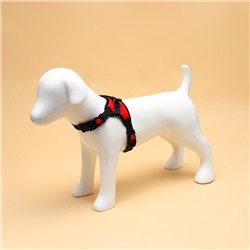 Шлейка К7, размер S, ОГ 44-55 см, вес 5-9 кг, мягкая, светоотражающая, красная