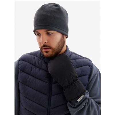 Варежки флисовые зимние мужские, размер 25 см, чёрные