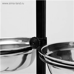 Подставка с мисками, 2×2.5 л, высота 60 см, разборная, чёрная