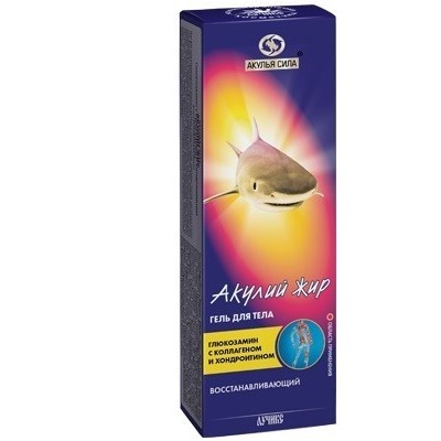 Акулий жир Глюкозамин с коллагеном и хондроитином гель для суставов и позвоночника Восстанавливающий 75 мл.