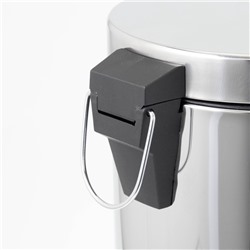 Ведро мусорное с педалью Доляна, 5 л, нержавеющая сталь, хромированное