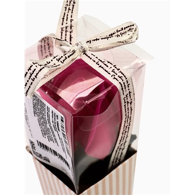 УЦЕНКА Мыльная роза бордовая 1 шт. на стебле в картоне + пвс