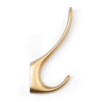Крючок мебельный CAPPIO HEEL LIGHT 45BSG, двухрожковый, алюминиевый, цвет матовое золото
