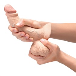 Телесный анальный фаллоимитатор Slipskin 6.5’’ Curved - 16,7 см.