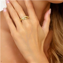 Комплект ювелирной бижутерии Итальянское золото (покрытие желтое 14к)в геометрическом стиле, серьги и кольцо 19 р, покрытие позолота, арт. 213.064-19