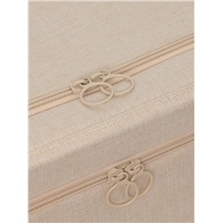 Кофр для хранения вещей LaDо́m, размеры 50×40×33 см, бежевый, материал батист