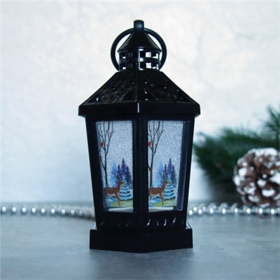 Фонарь светодиодный 14 см / VFR-108-B /уп 12/120/новогодний/черный