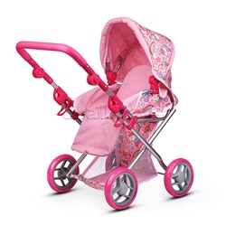 Коляска для кукол, металлическая, складная, с сумкой-переноской, корзиной и складным козырьком