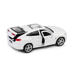 Машина металл BMW X6 12 см, (двери, багаж, белый) инер, в коробке