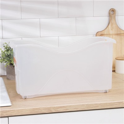 Контейнер для хранения Альт-Пласт, 10 л, пластик, 46×16×23.5 см, на колесиках, прозрачный