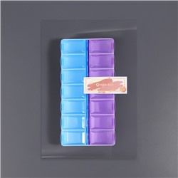 Органайзер для хранения мелочей, 14 ячеек, 14.5×7.3×2.5 см, голубой, фиолетовый