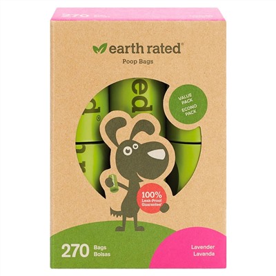 Earth Rated, Dog Waste Bags, Lavender, 270 Bags