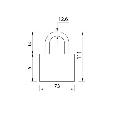 Замок навесной LOCKLAND, 65 мм, влагозащищенный, короткая дужка, 2 ключа, цвет черный