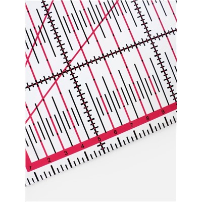 Линейка для квилтинга и пэчворка, 30×30 см, s=3 мм, розовая